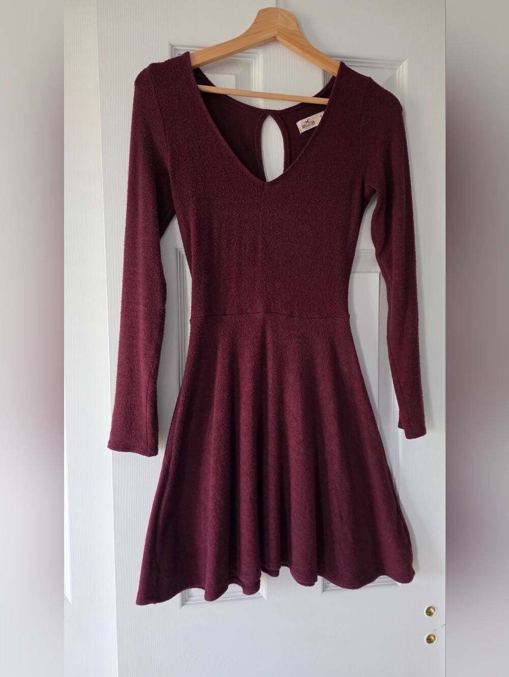 Hollister California Sweater Dress Maroon Long Sleeve - Y2K Fall Essentials